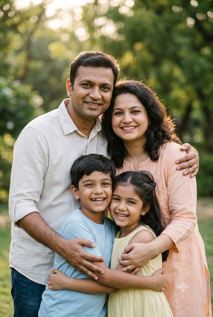 Sample photo of a family of four